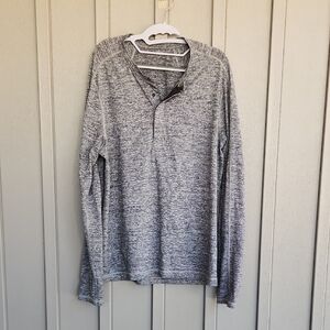 Lululemon || Surge Long Sleeve Henley Snap Pullover Tee Gray Large